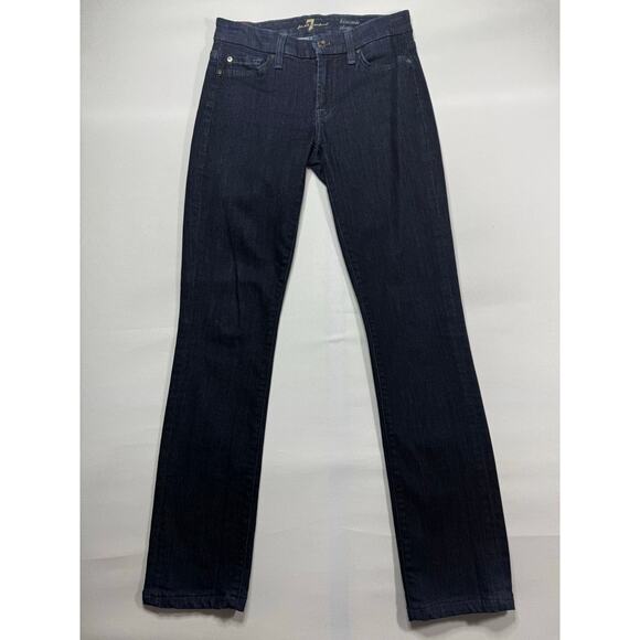7 For All Mankind Women's Kimmie Straight Leg Blue Denim Jeans - Size 26 (26x29) - Picture 1 of 5